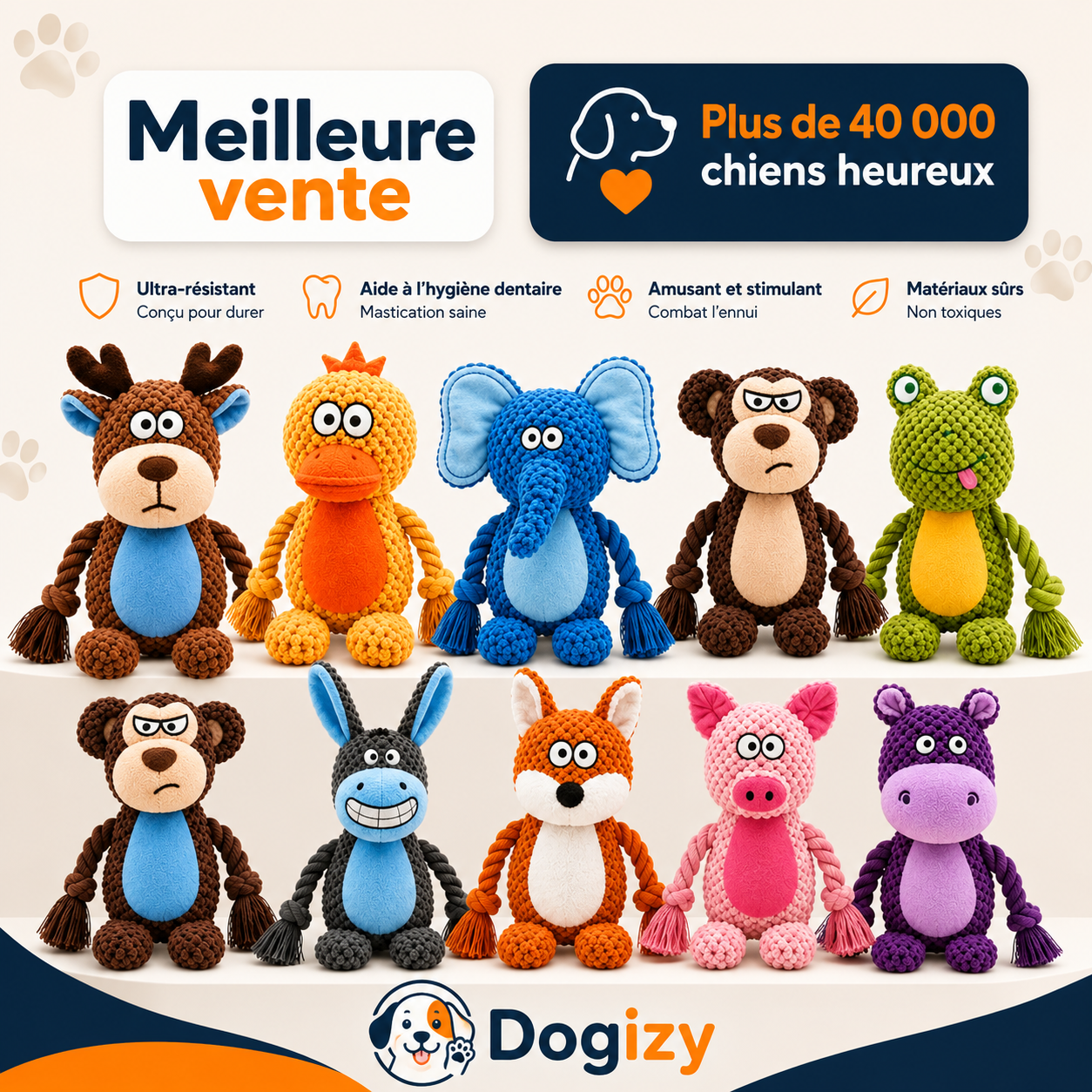 Dogizy™ – Jouet indestructible en corde pour chien